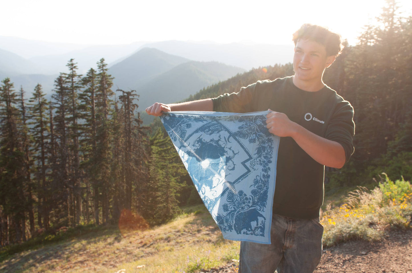 Backcountry Fair Trade Cotton Bandana Dusty Blue