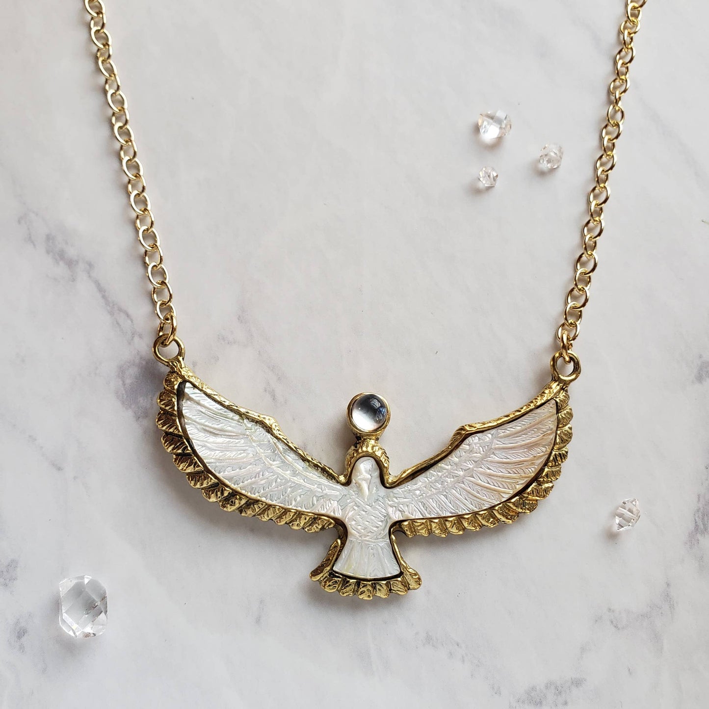 Soaring Spirit Bird Necklace | Shell | Eagle Hawk Dove