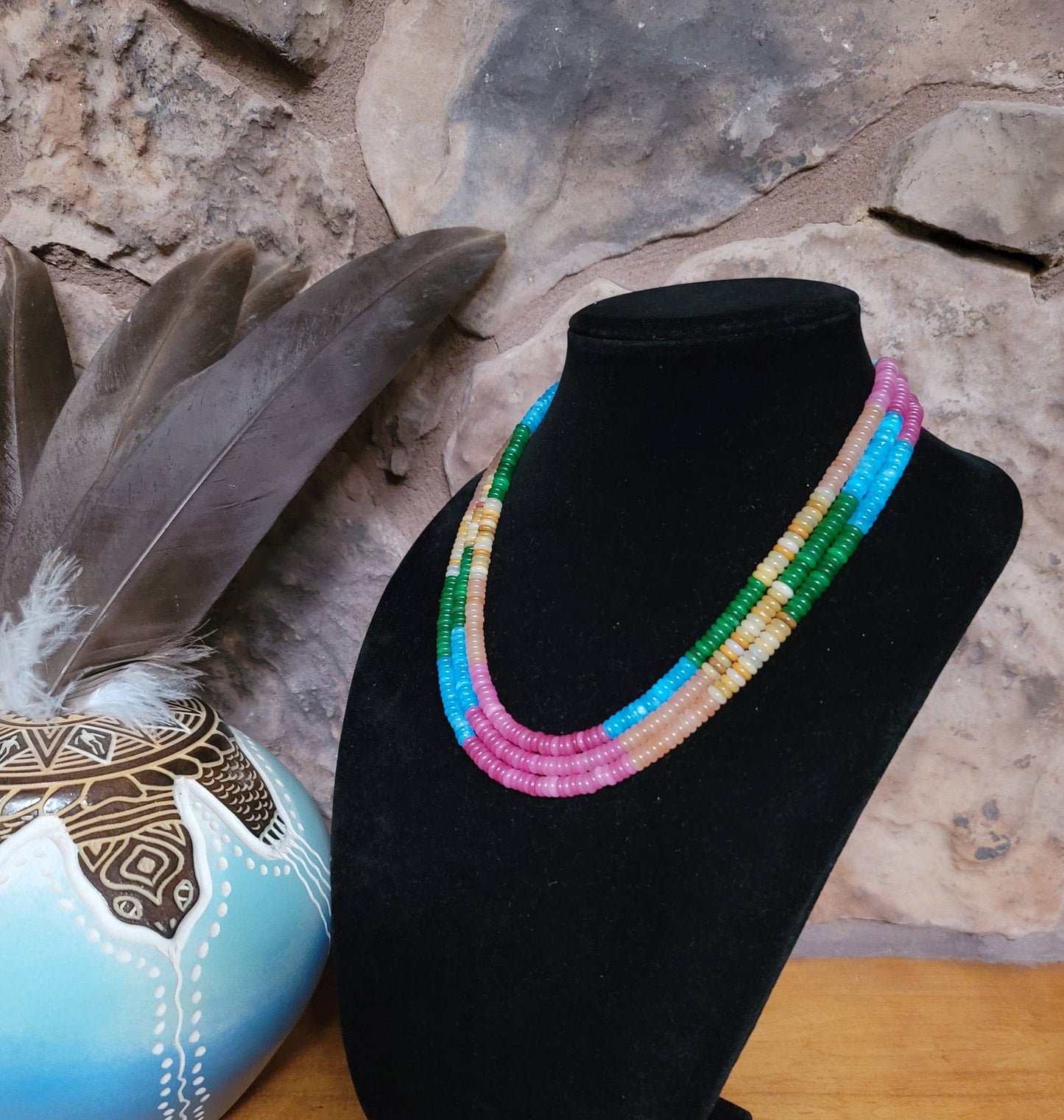 'Sedona' Navajo Made Necklace, Single Strand