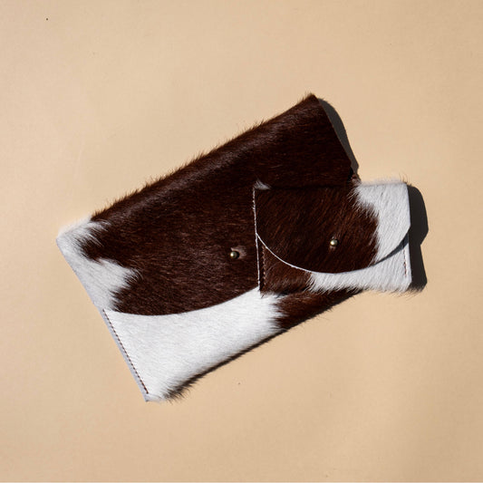 Cardholder - Brown + White Hair on Hide