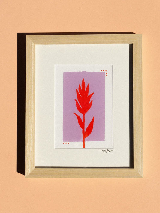 Red & Purple Paint Brush Study | Fine Art Print