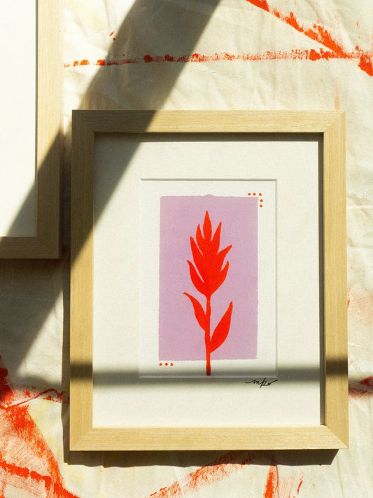 Red & Purple Paint Brush Study | Fine Art Print