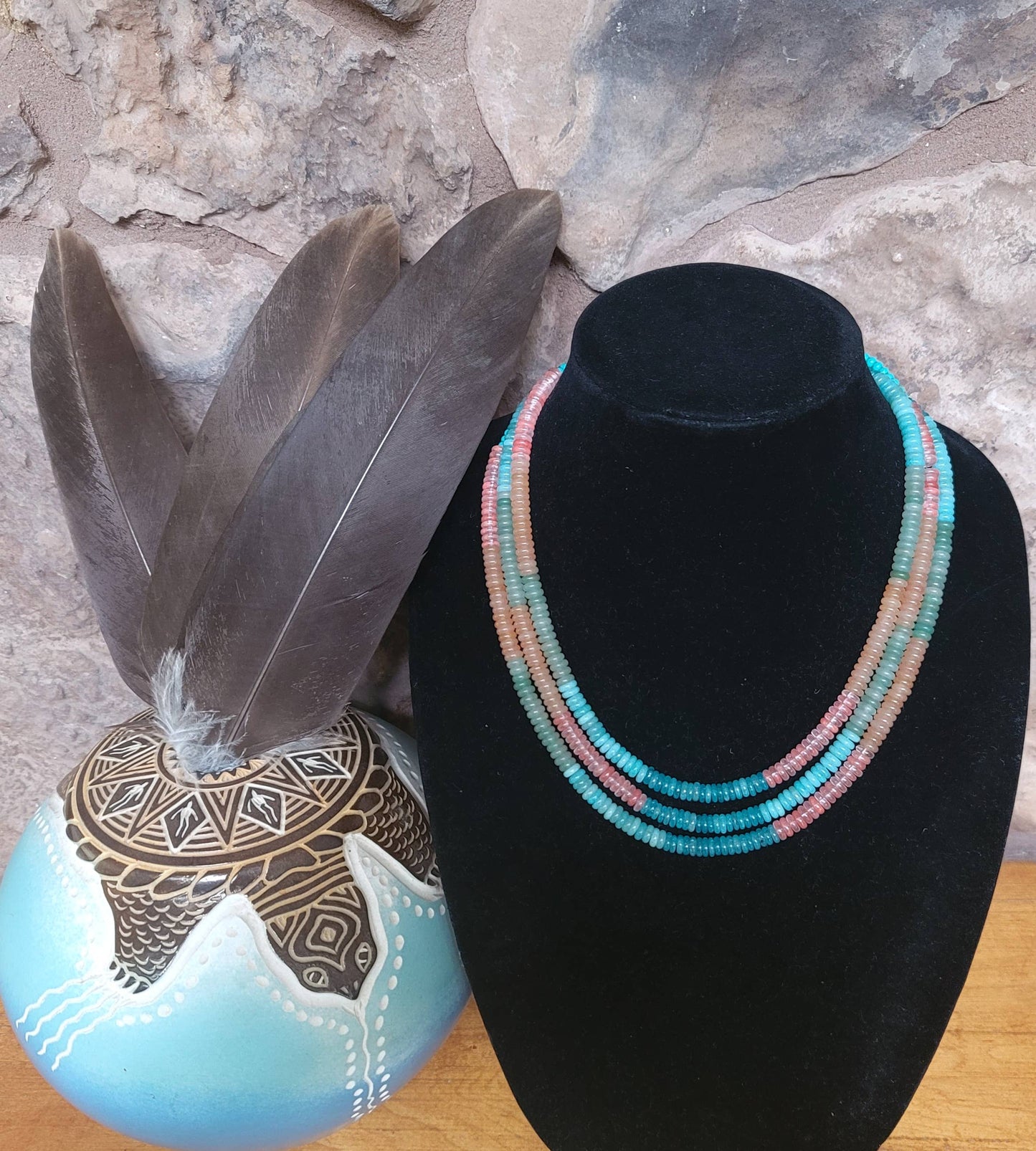 'Painted Desert' Navajo Necklace, Single Strand