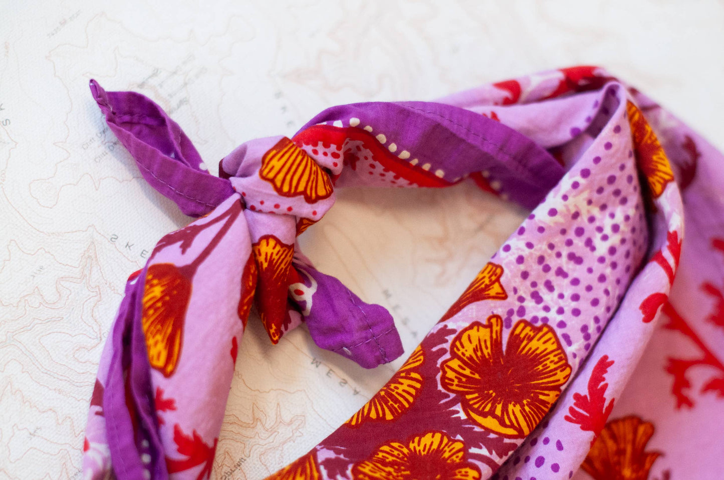 California Poppy Fair Trade Cotton Bandana Pink