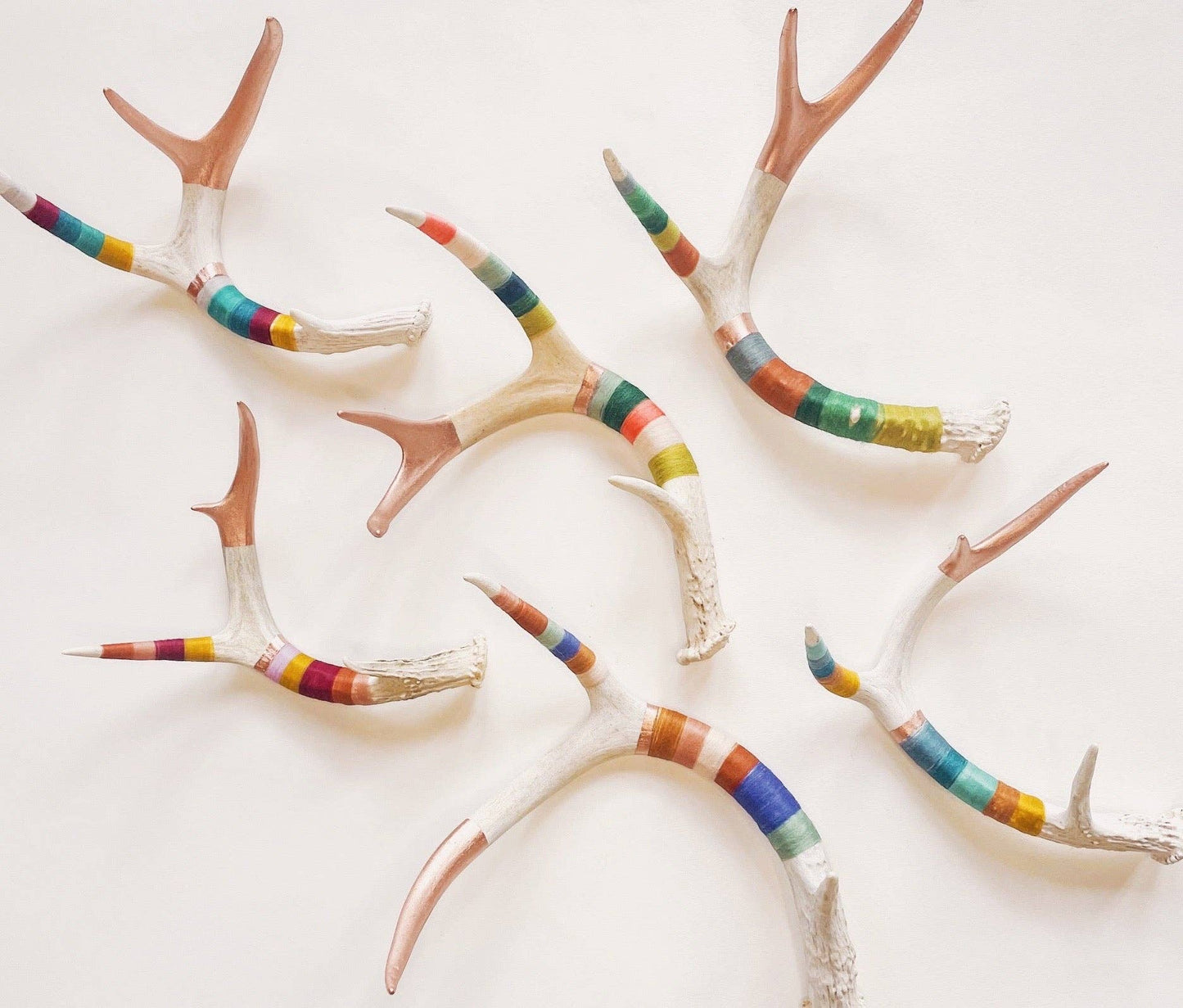 Medium Whitetail Wool Wrapped Deer Antler with Copper