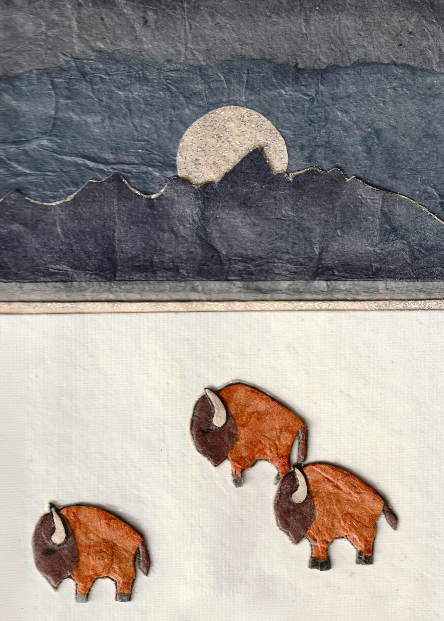 Moonlit Buffalo - Kris Batchelder Art Print 5"x7"