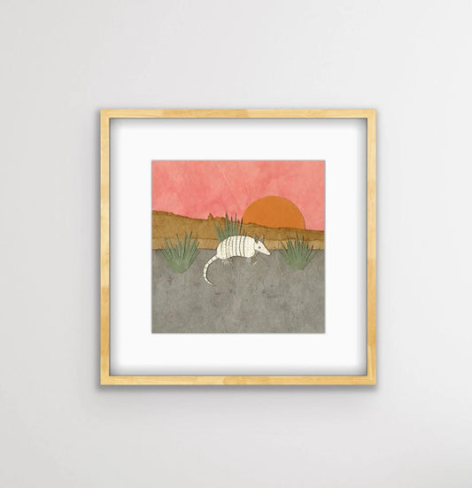 Armadillo Sunset - Kris Batchelder Art Print 5"x5"