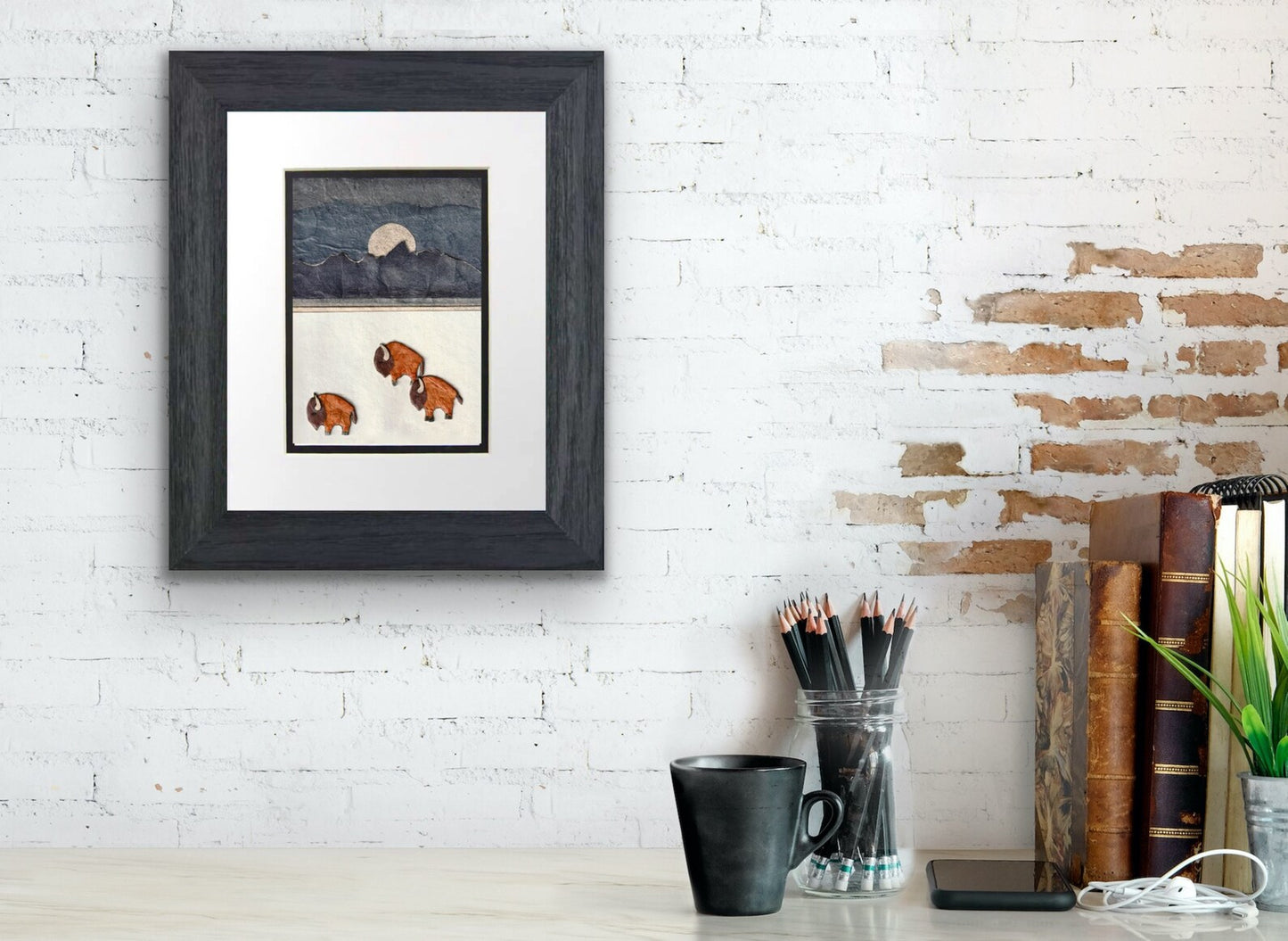 Moonlit Buffalo - Kris Batchelder Art Print 5"x7"