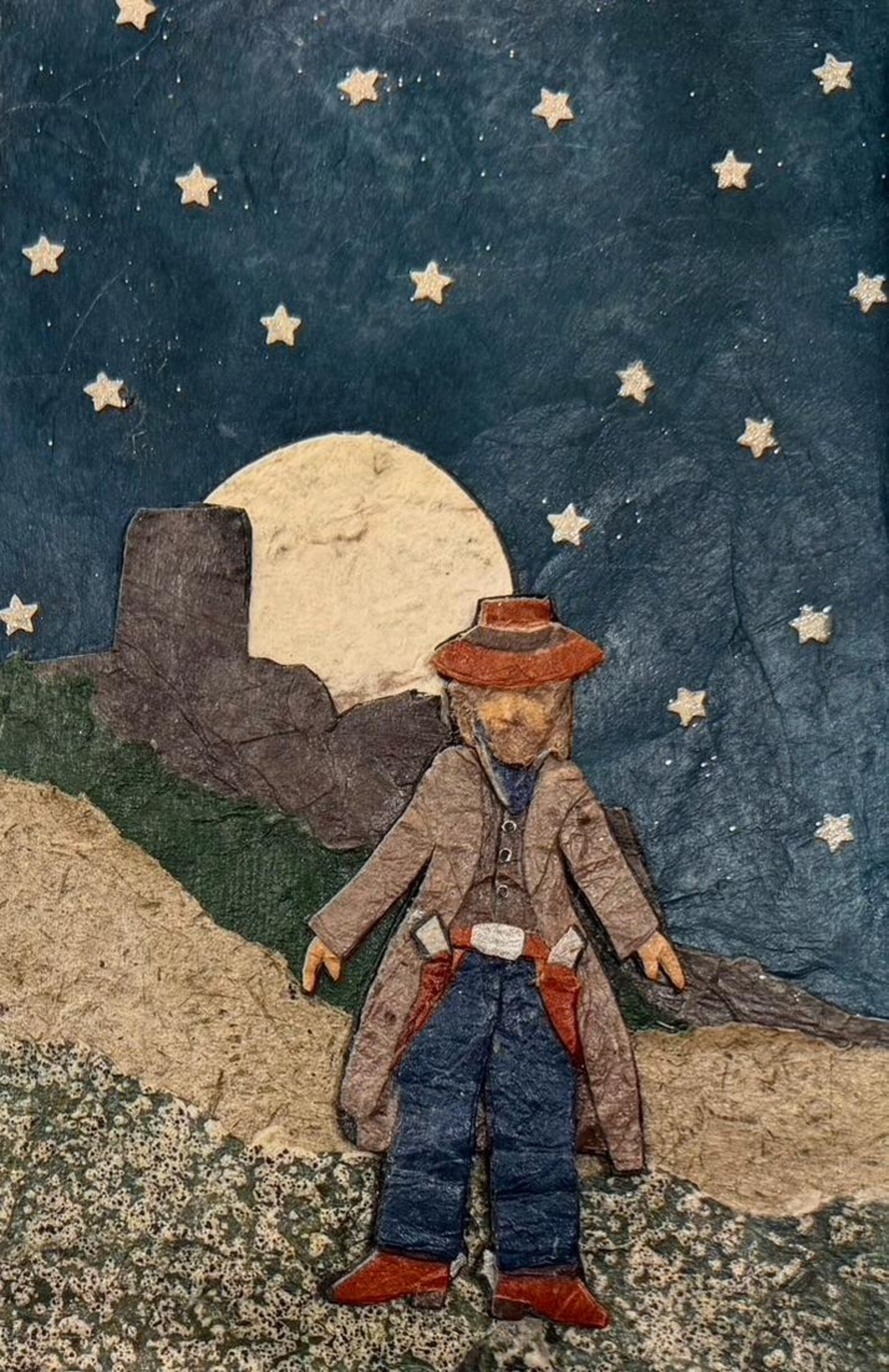 Full Moonrise Gunslinger - Kris Batchelder Mini Framed Print
